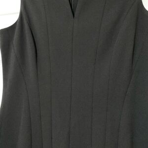 Calvin Klein Minimalist Sleek Black Sleeveless Midi Sheath Dress